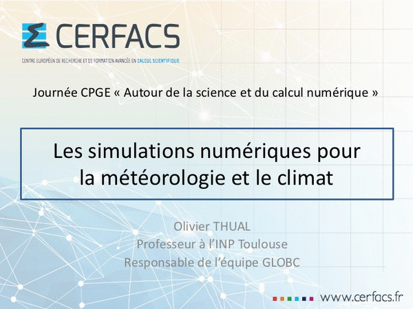 Les simulations numériques pour la météorologie et le climat 